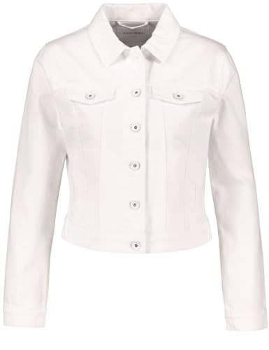 Gerry Weber Damen Jeansjacke aus Baumwolle Langarm, Manschetten unifarben Off-White 40 im Sale