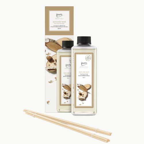 ipuro - refreshing cedar wood room fragrance refill - subtle refill with woody &amp; spicy notes - stylish refill bottle for a puristic fragrance experience 500 ml