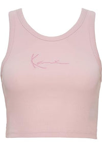 Thumbnail for Karl Kani Damen KW232-032-3 KK Small Signature Racer Rib Top Light Rose im Sale