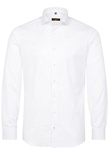eterna Langarm Hemd Slim FIT Twill unifarben W42 Langarm Weiß im Sale