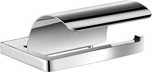 Keuco Moll toilet paper holder (with lid, for roll width 100 mm, color chrome, rounded edges) 12760010000, stainless steel look, silver on sale