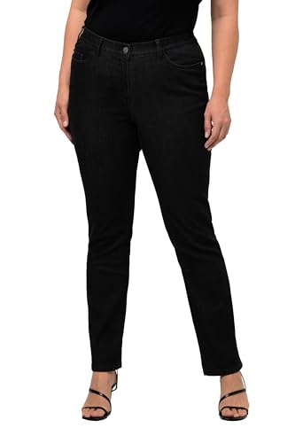 Ulla Popken Damen Slim-jeans Jeans, Schwarz, 46 EU im Sale