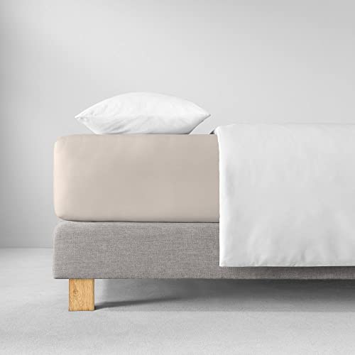 ESTELLA Spannbetttuch Feinjersey | Puder | 100x200 cm | passend für Matratzen 90-100 cm (Breite) x 190-200 cm (Länge) | trocknerfest und bügelfrei | 100% Baumwolle im Sale