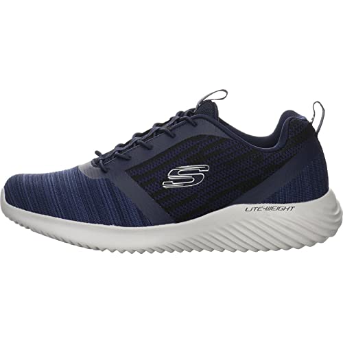 Skechers Men's Bounder Sneaker, Navy Mesh Pu Trim, 41 EU on sale