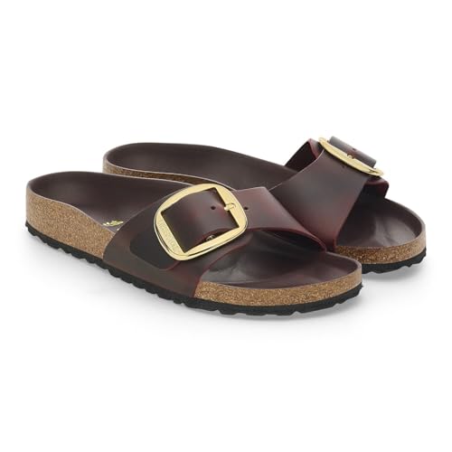 BIRKENSTOCK Madrid Big Buckle Natural Leather Oiled Zinfandel Schmale Weite im Sale