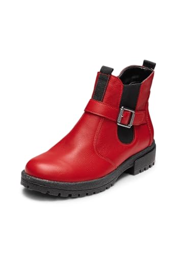 VITAFORM Chelsea Boots Damen - Feinstes Nappa-Leder aus Italien - Praktisch mit Reißverschluss - Perfekte Damen Schuhe Herbst rot 39 im Sale