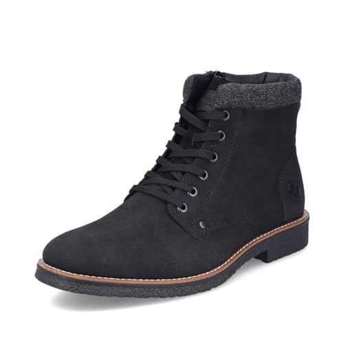 Rieker Herren Schnürstiefeletten 33640, Männer Stiefeletten,halbstiefel,Kurzstiefel,uebergangsschuhe,uebergangsstiefel,schwarz (01),43 EU / 9 UK im Sale