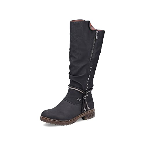Rieker Damen Winterstiefel Z4759, Frauen Stiefel, wasserabweisend, riekerTEX,uebergangsstiefel,uebergangsschuhe,warm,tex,schwarz (01),38 im Sale