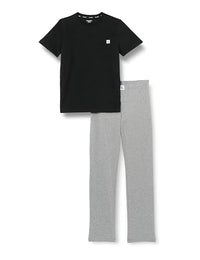Thumbnail for Calvin Klein Boys' Knit Short Pyjama Set, Multicolored (Pvhblack/W/Greyheather), 10-12 Years on Sale