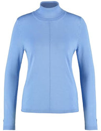 Thumbnail for Gerry Weber Damen Softer Rollkragenpullover mit Armschlitzen Langarm, mit Schlitz unifarben Sky 44 im Sale