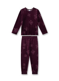 Thumbnail for Sanetta Girls' Red Velour Pajamas | High-quality and comfortable pajamas made of cotton velour for girls. Pyjama set for girls 104 on sale
