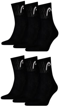 Thumbnail for HEAD men's short crew sports socks in a pack of 6 (43-46, black) on sale