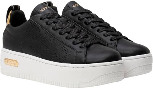 Replay women's platform sneakers, black (Black 003), size 37 on sale