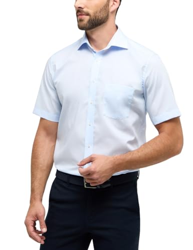 eterna Kurzarm Hemd Modern Fit Popeline Unifarben, im Sale