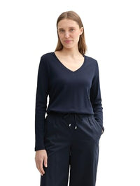 Thumbnail for TOM TAILOR Women's 1043135 Basic Cotton Longsleeve, 35796-Blackberry, XX-Large on Sale
