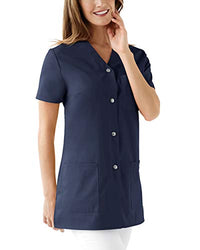 Thumbnail for CLINIC DRESS Kasack Damen | V-Ausschnitt | Seitenschlitze | Länge ca 95 cm | 95 Grad Petrol 52 im Sale
