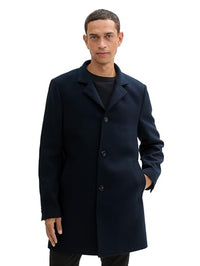 Thumbnail for TOM TAILOR Herren 1042474 Wollmantel mit Knopfleiste, 10668-Sky Captain Blue, im Sale