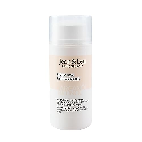 Jean & Len Regenerierendes Serum Arganöl & Retinol, bei ersten Fältchen, unterstützt die natürliche Hautregeneration, zieht schnell ein, Gesichtsserum, ohne Parabene & Silikone, vegan, 30 ml