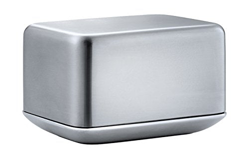 blomus -BASIC- Butterdose Edelstahl matt, 125 g Butter, 63637, Silber im Sale