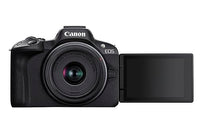 Thumbnail for Canon EOS R50 Systemkamera + RF-S 18-45mm is STM Objektiv - Spiegellose Kamera (Digitalkamera mit Autofokus + Motiverkennung für Personen Augen Tiere Fahrzeuge, 4k Video, 15 Bilder pro Sek.) schwarz im Sale