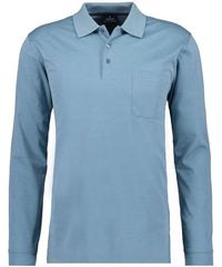 Thumbnail for RAGMAN Men's Softknit Polo with Breast Pocket, Long Sleeve, Mint-320 on Sale