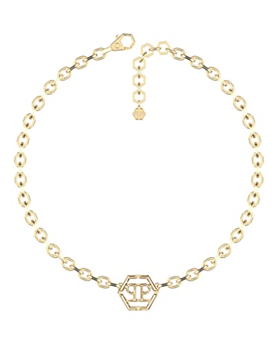 Philipp Plein Damen Kette Halskette Edelstahl IP Gold Hexagon PJ2AA08NU im Sale