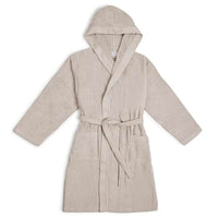 Thumbnail for s.Oliver unisex bathrobe - - 100% cotton, soft & cuddly, practical hood & 2 pockets, beige on sale