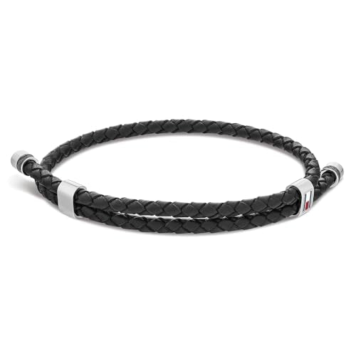 Tommy Hilfiger Jewelry Armband für Herren mit Schwarzem Geflochtenem Leder in Doppelschlaufe - 2790224 im Sale