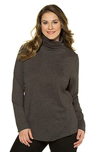 Thumbnail for Ulla Popken Damen Basic-shirtrolli Rollkragenpullover, Anthrazit Melange, 58-60 EU im Sale