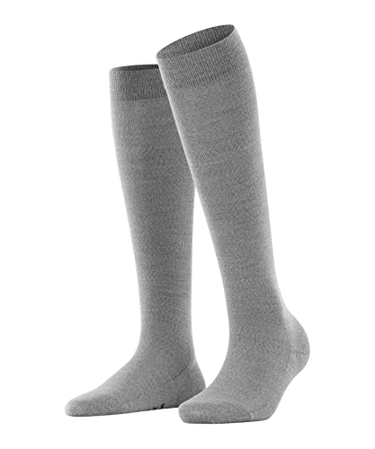 FALKE Damen Kniestrümpfe Softmerino W Kh Wolle Baumwolle lang einfarbig 1 Paar, Grau Light Grey Melange 3830, 39-40 im Sale