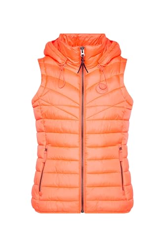SOCCX Damen Steppweste mit abknöpfbarer Kapuze Blue Navy Xl im Sale