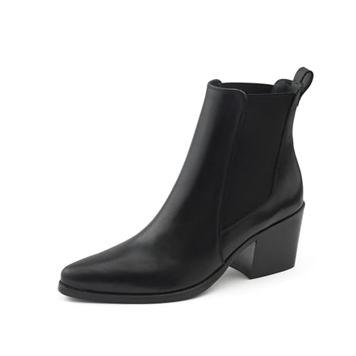 Paul Green Damen Chelsea-Stiefelette, Frauen Chelsea Boots,uebergangsstiefel,Schlupfstiefel,flach,Stiefel,Bootee,Booties,Schwarz (Black),37.5 im Sale