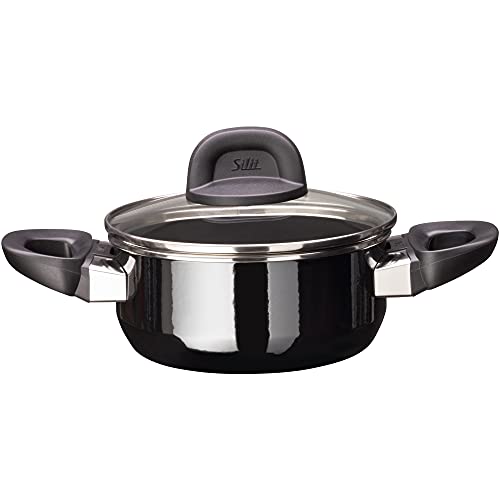 Silit Modesto Line Kochtopf klein 16cm, Glasdeckel, Bratentopf Induktion 1,3l, Silargan Funktionskeramik, schwarz im Sale