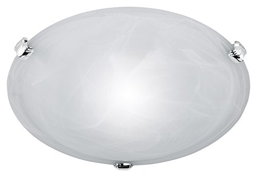 Trio Deckenleuchte Glas Durchmesser 30 cm 1x40W E27 weiss alabasterfarbig 6105011-01, Weiß im Sale