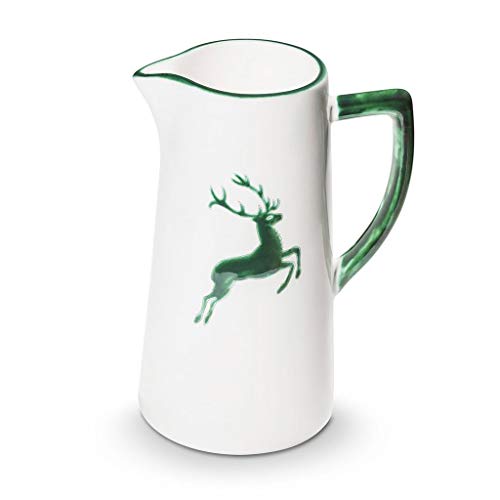 GMUNDNER KERAMIK water jug ​​capacity: 1.2 liters green deer tableware, handmade in Austria