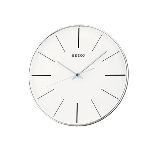 Seiko Wanduhr silber Kunststoff Schleichende Sekunde QXA634A im Sale