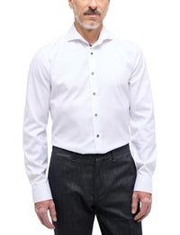 Thumbnail for eterna Langarm Hemd Slim Fit Twill unifarben,43,weiss im Sale