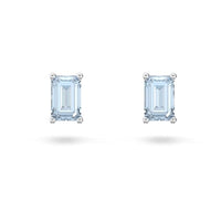 Thumbnail for Swarovski Stilla Ohrstecker, Oktagon-Schliff, Blau, Rhodiniert im Sale