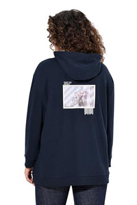 Thumbnail for Ulla Popken Damen Placement Print Happiness Sweatshirt, Marine, 62-64 im Sale