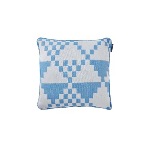 LEXINGTON Graphic Recycled Cotton Pillow Cover, White/Blue, 50x50