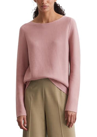 Thumbnail for Marc OߴPolo Damen Strickpullover aus Bio-Baumwolle mit U-Boot-Ausschnitt, Weiß (Salty White), im Sale