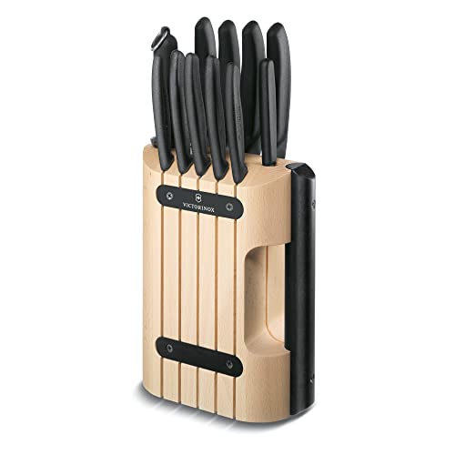 Victorinox Swiss Classic Knife Block, with Contents, 11-piece, Extra Sharp Knives, Knife Storage, Black on Sale