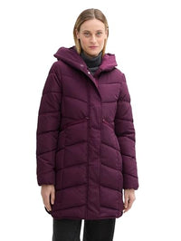 Thumbnail for TOM TAILOR Damen Puffer Parka mit Kapuze, 35796 - BlackBerry, im Sale