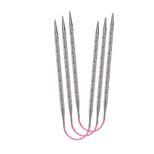 Addi AD1802030-02.50 Doppelt Spitz Stricken Nadeln, Metall, Rosa/Silber, 30cm, 2.5mm, 3 Count