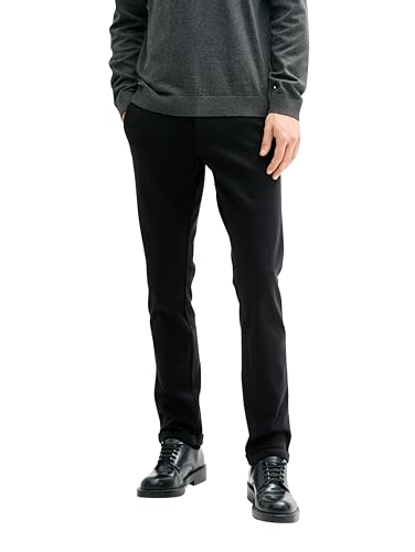 TOM TAILOR Herren Jersey Travis Slim Fit Chino Hose, 29999 - Black, 38/32 im Sale