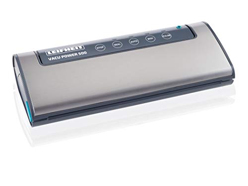 Leifheit Vakuumiergerät Vacu Power 500, Vakuumierer mit doppelter Schweißnaht, Lebensmittel bleiben 8x länger frisch, ideal zum Sous-Vide-Garen, Folienschweißgerät inkl. 10 Vakuumierbeuteln 20x30cm im Sale