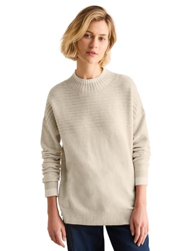 CECIL Damen B303094 Strukturmix Pullover, Desert Beige Melange, EU im Sale