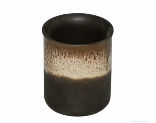 Bunzlauer Keramik Original 250 ml Becher Tasse ohne Henkel/Zahnputzbecher, H = 9,2 cm, V = 0,25 Liter, Dekor ZACIEK Braun im Sale
