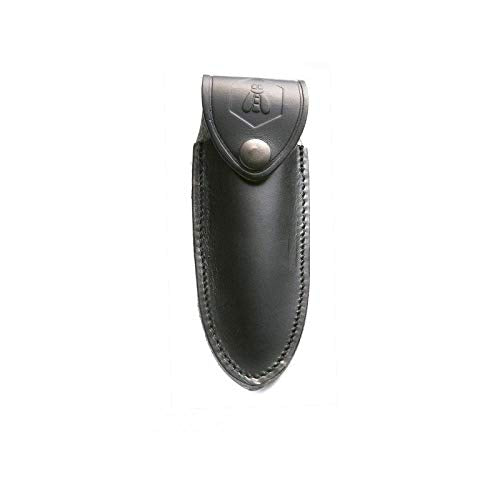 LAGUIOLE leather case black, straight shape, large model Case made of black full-grain leather with Laguiole logo large model with belt loop for all folding bags