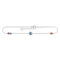 Thumbnail for Thomas Sabo Damen Fußkettchen Farbige Steine 925 Sterling Silber AK0005-986-7-L27v im Sale